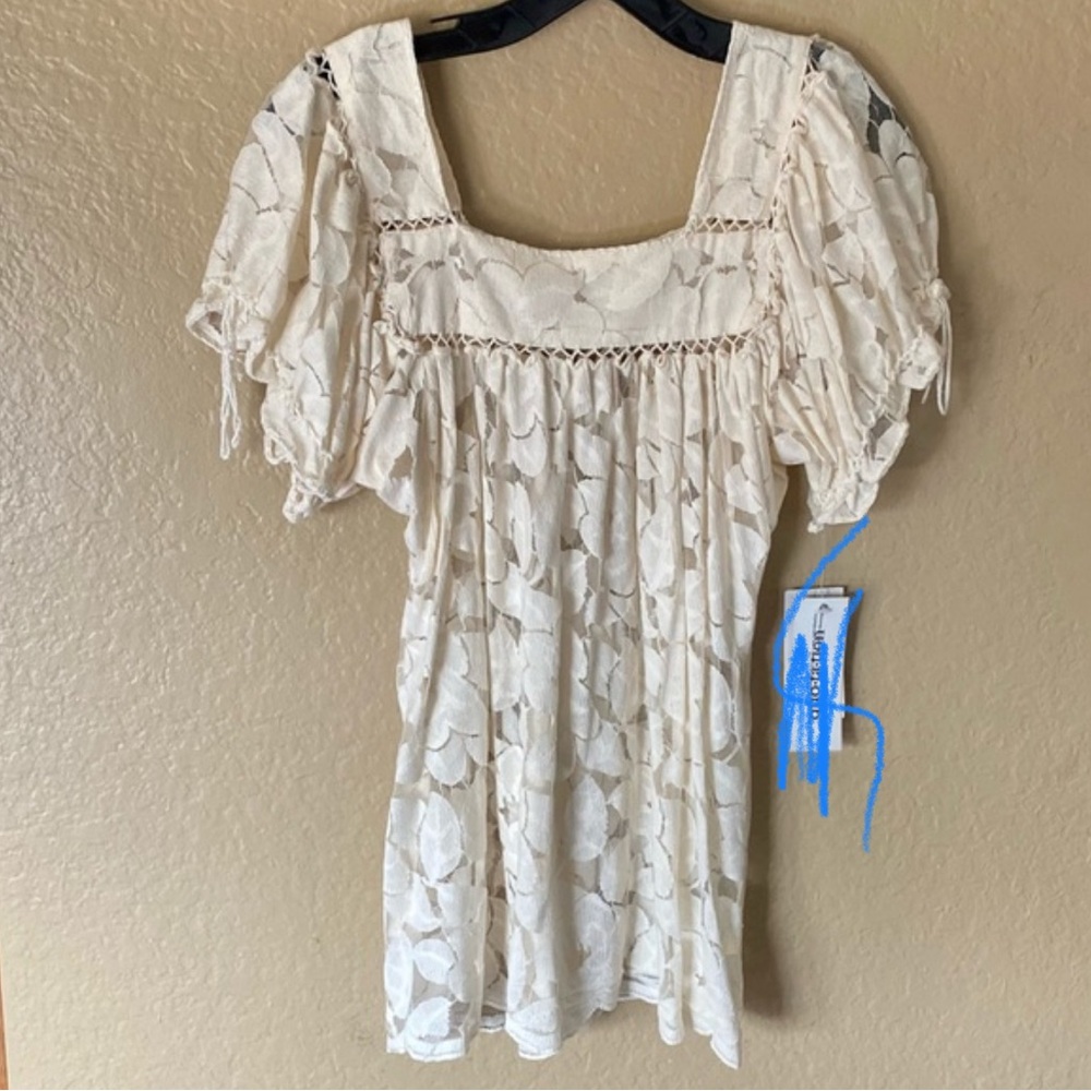 Cream Lace Women Top